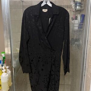 Zadig & Voltaire black Star Print Dress 100% silk